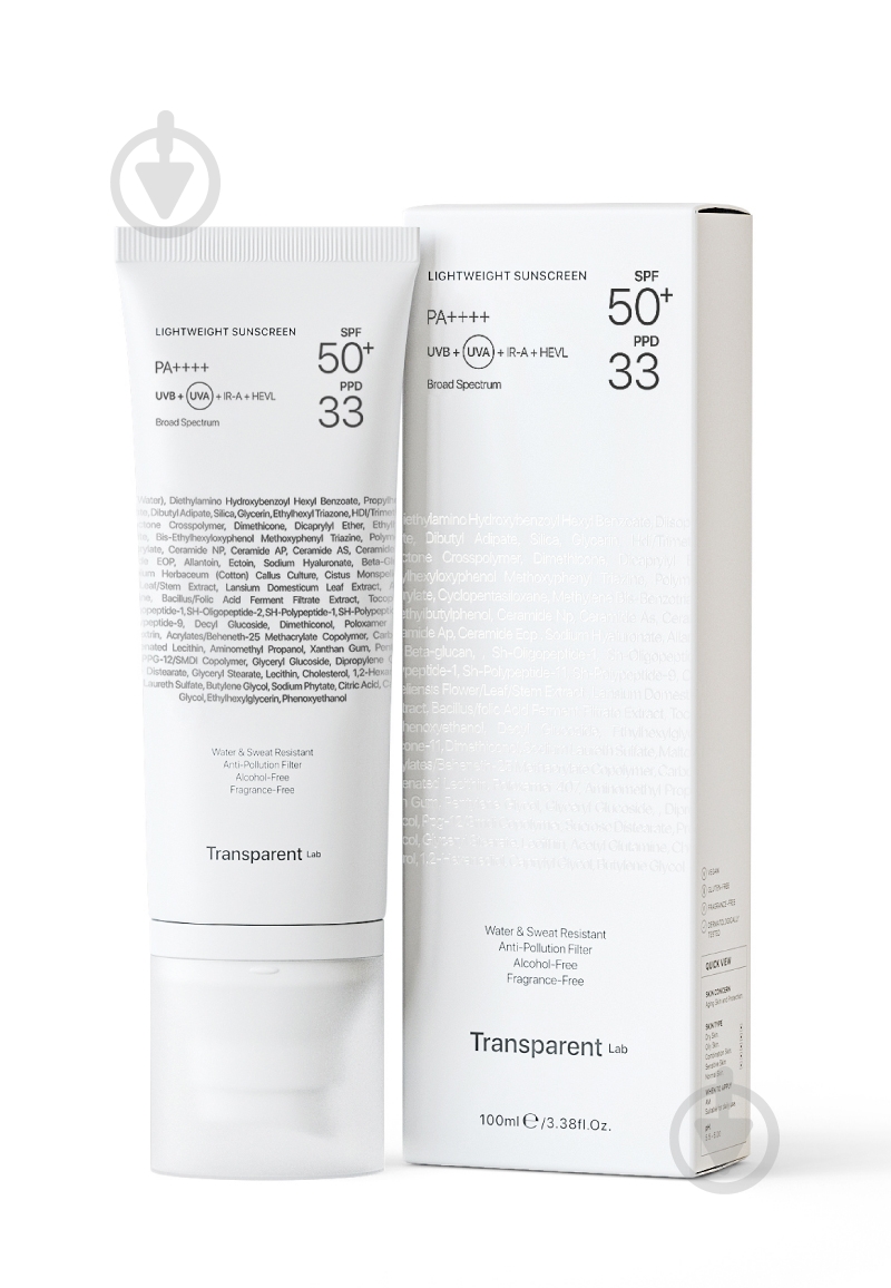 Крем сонцезахисний TRANSPARENT Lab Легкий 100 мл - фото 2 Крем сонцезахисний TRANSPARENT Lab Легкий 100 мл - фото 2