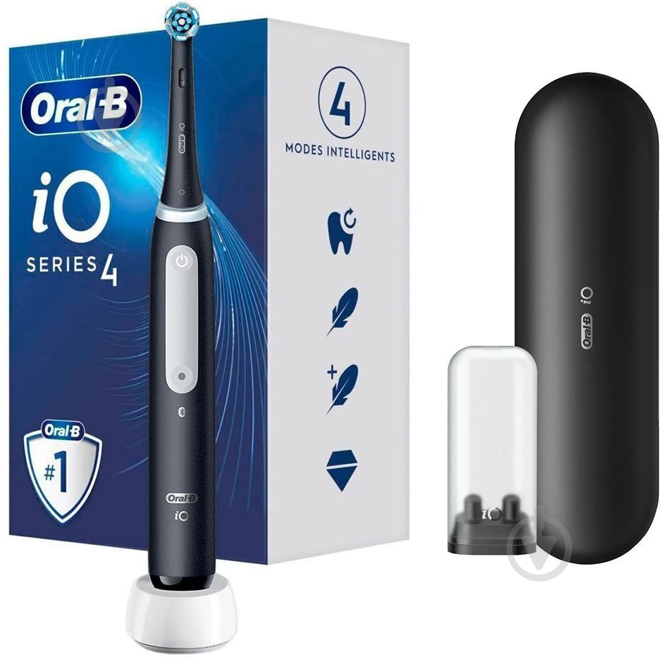 Зубная щетка Braun Oral-B iO Series 4N (iOG4.1B6.2DK) Matt Black - фото 1 Зубная щетка Braun Oral-B iO Series 4N (iOG4.1B6.2DK) Matt Black - фото 1