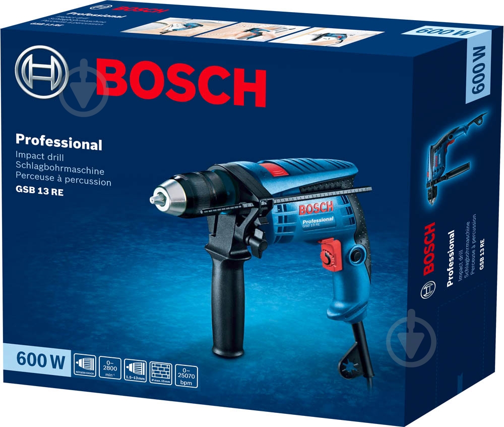 Дрель ударная Bosch GSB 13 RE 0601217104 - фото 7