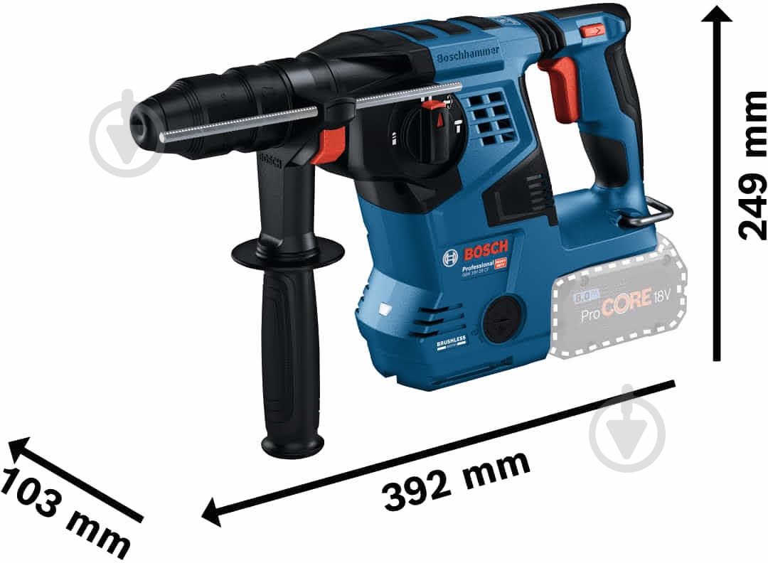Перфоратор Bosch GBH 18V-28 CF 0611921002 - фото 3