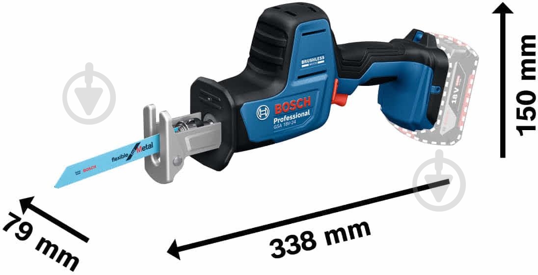 Пила сабельная Bosch GSA 18V-24 06016A5100 - фото 4
