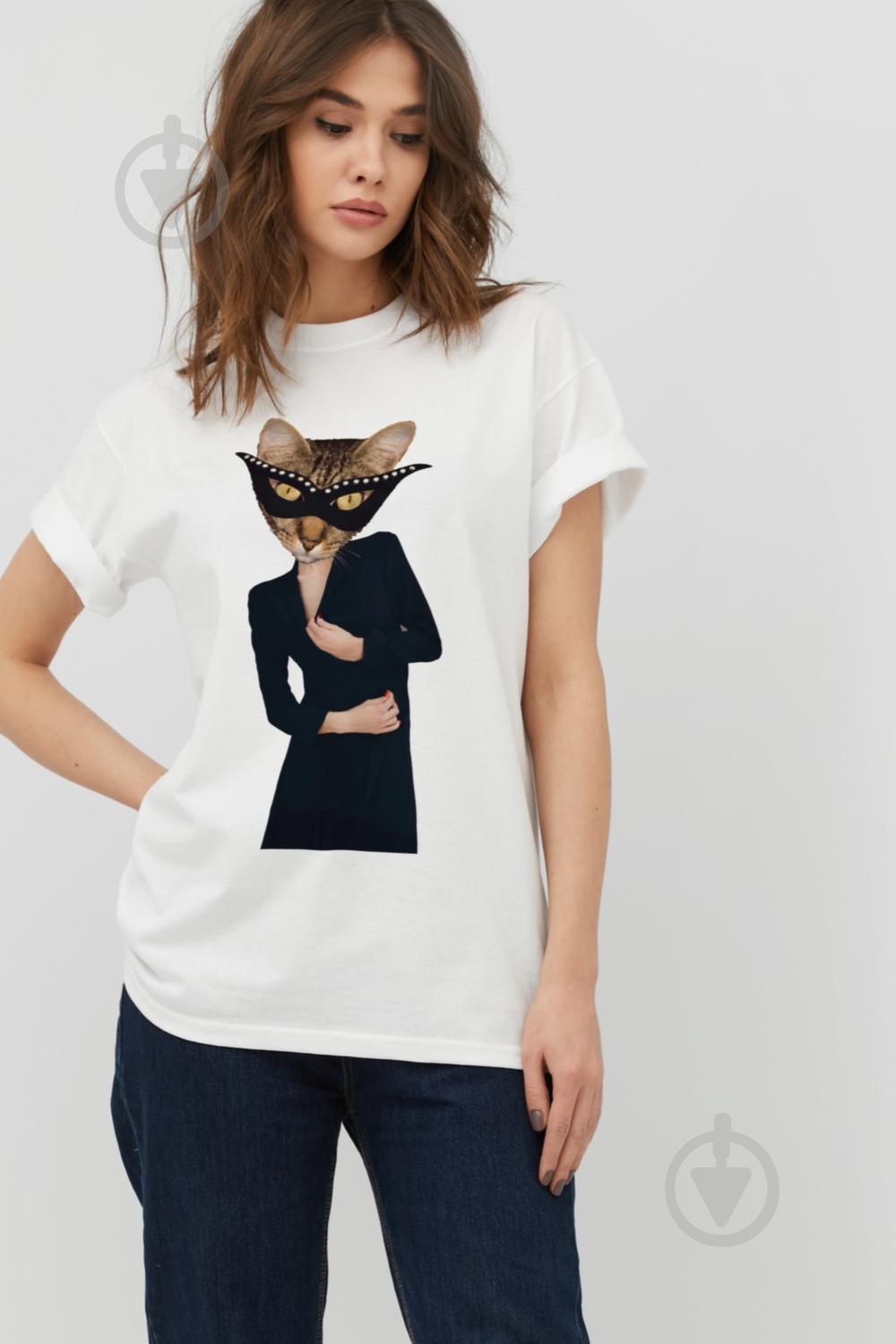 Футболка YAPPI Oversize 3702178 р.S белый - фото 1
