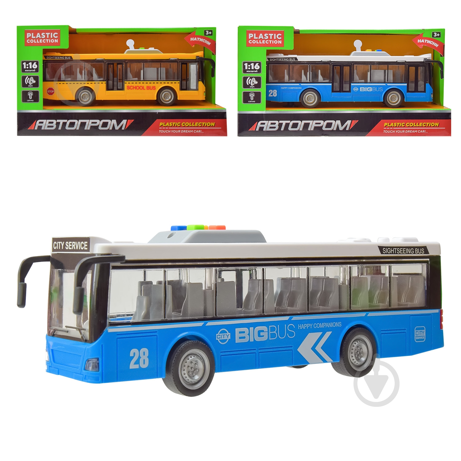 Автобус Автопром (2 кольори в асортименті) 1:16 8904 - фото 1 Автобус Автопром (2 кольори в асортименті) 1:16 8904 - фото 1