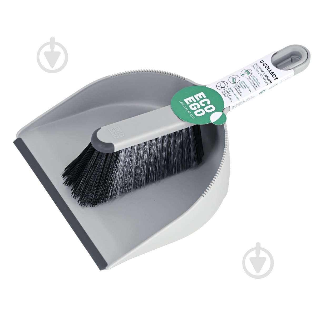 Совок со щеткой Eco Ego U-COLLECT York серый 6218 - фото 1