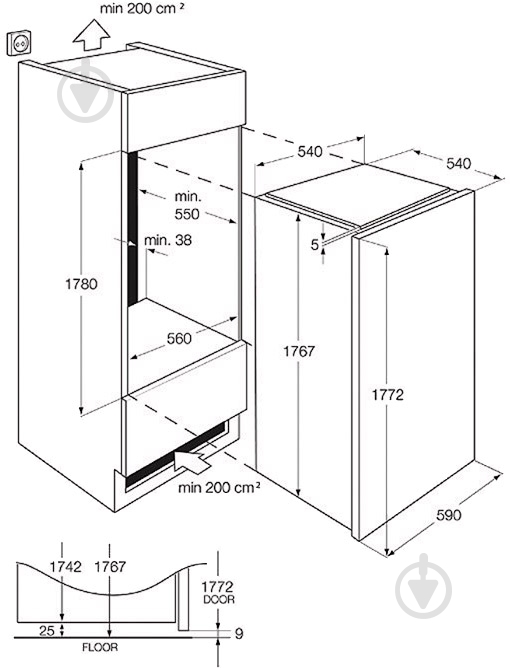 Встраиваемый холодильник Electrolux ERX3214AOX - фото 3