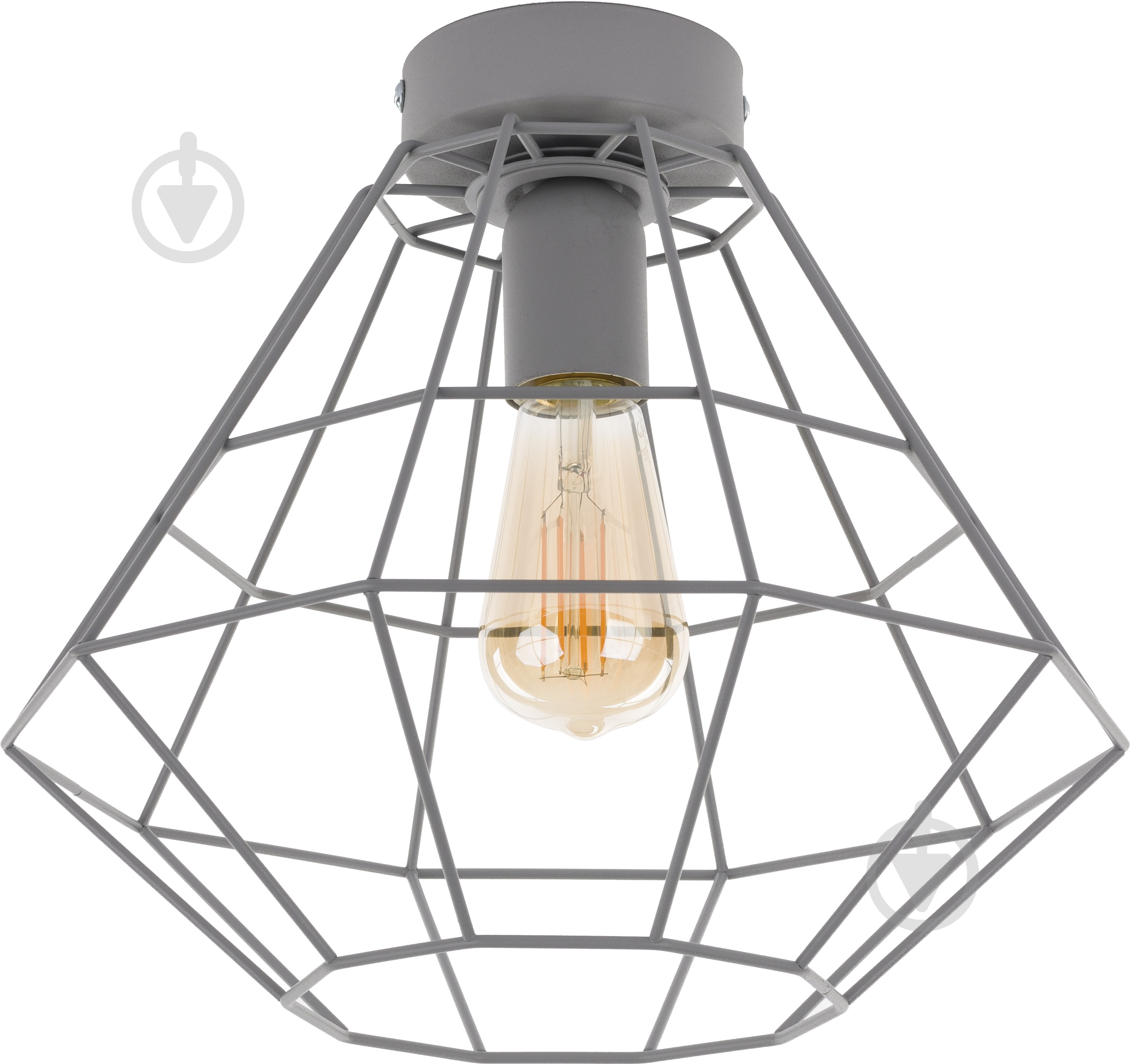 ВИТРИНА! Люстра потолочная TK Lighting Diamond 1x60 Вт E27 серый 2296 - фото 1