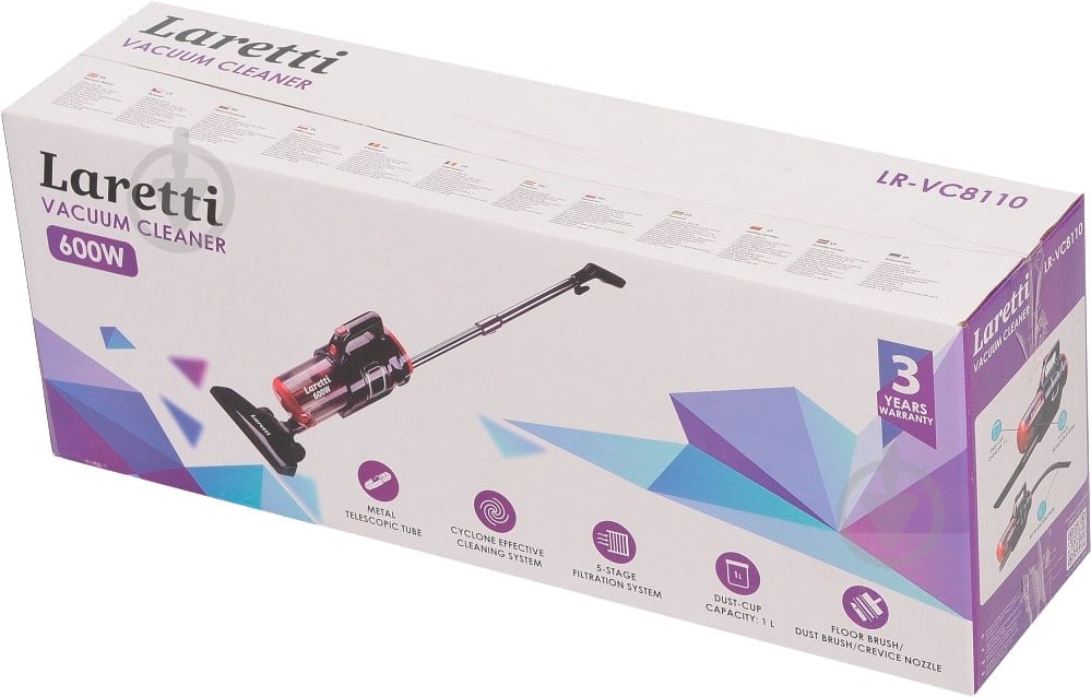 Пылесос Laretti LR-VC8110 black/red - фото 2 Пылесос Laretti LR-VC8110 black/red - фото 2