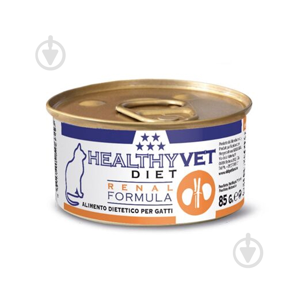 Корм влажный для котов HEALTHYVET Renal Formula, паштет, ж/б 85 г - фото 1 Корм влажный для котов HEALTHYVET Renal Formula, паштет, ж/б 85 г - фото 1