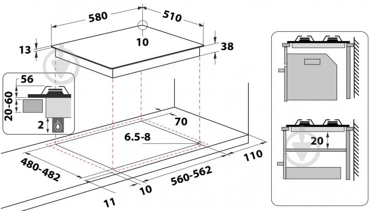 Варочная поверхность газовая Whirlpool TKRL650IX - фото 19