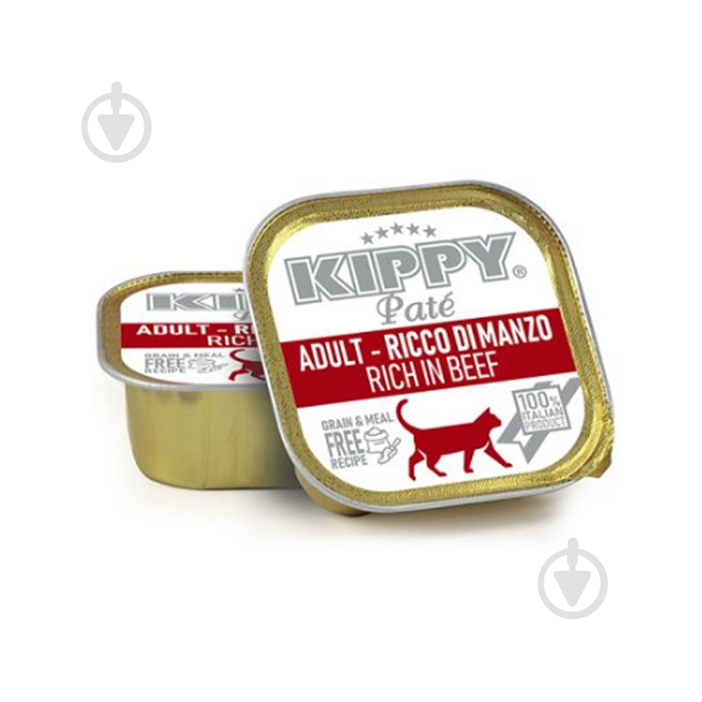 Корм влажный для котов KIPPY с говядиной, паштет, ж/б 90 г - фото 1 Корм влажный для котов KIPPY с говядиной, паштет, ж/б 90 г - фото 1