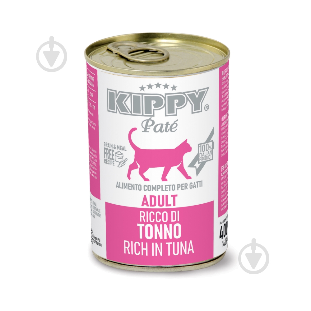 Корм влажный для котов KIPPY с тунцем, паштет, ж/б 400 г - фото 1 Корм влажный для котов KIPPY с тунцем, паштет, ж/б 400 г - фото 1