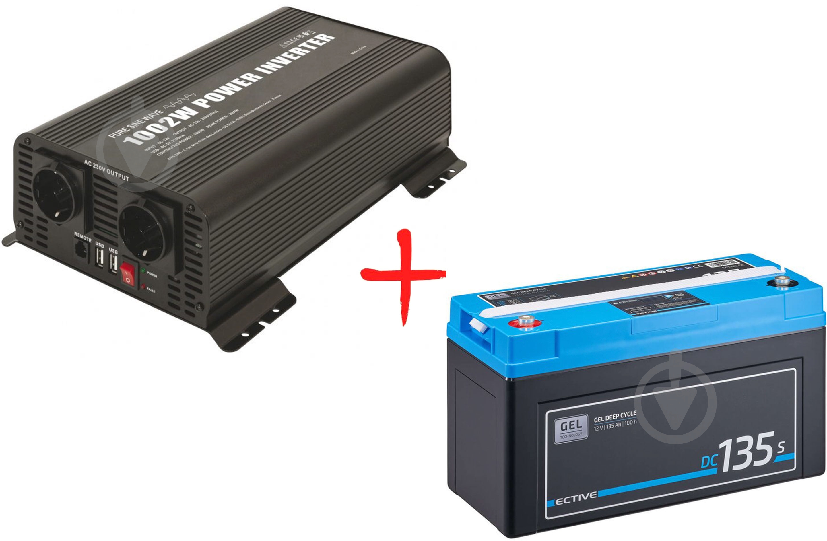 Комплект GYS инвертор PSW 1002W -12V и аккумулятор Ective 12V 135Ah DC 135S GEL - фото 1 Комплект GYS инвертор PSW 1002W -12V и аккумулятор Ective 12V 135Ah DC 135S GEL - фото 1