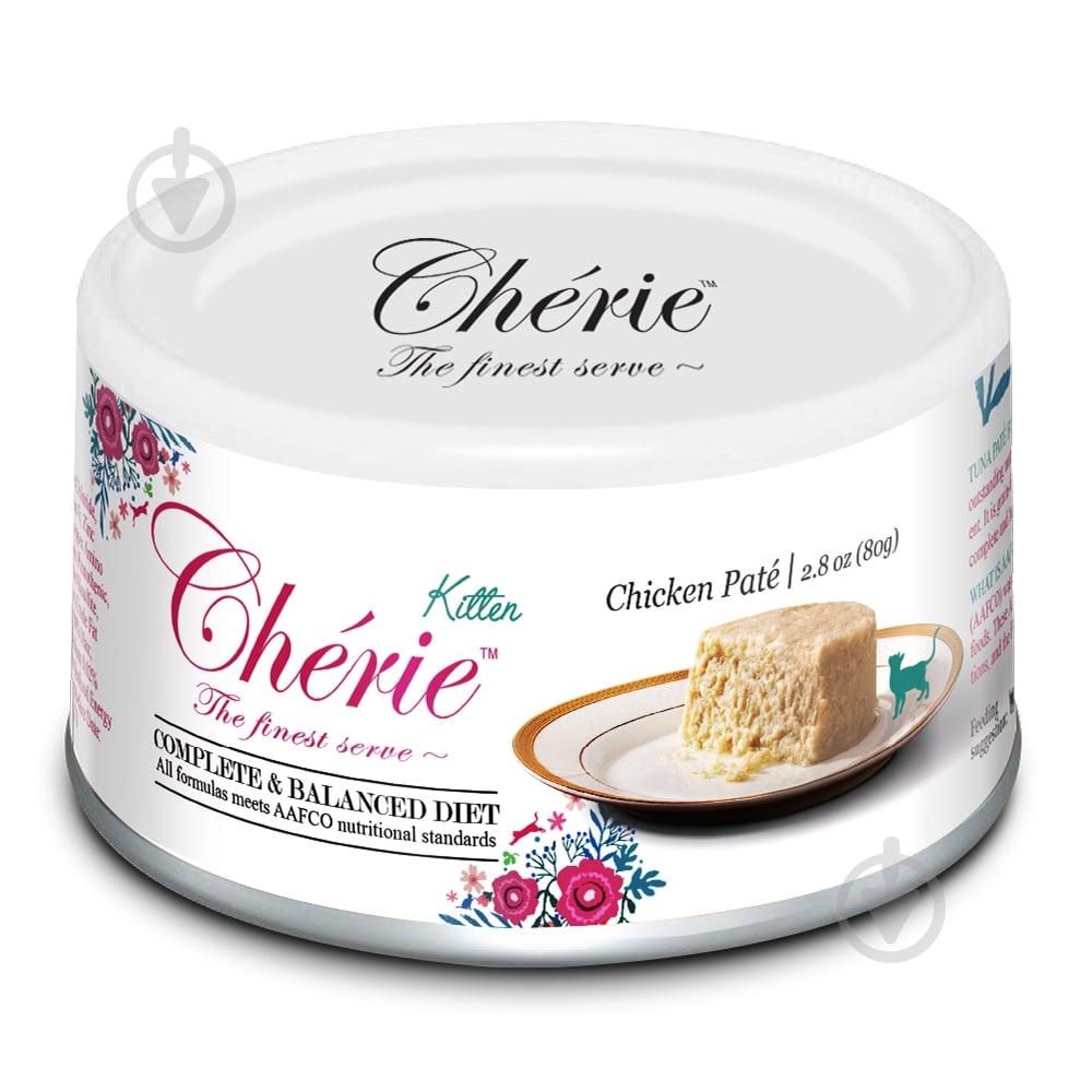 Корм влажный для котов Cherie Complete & Balanced с курицей 80 г - фото 1 Корм влажный для котов Cherie Complete & Balanced с курицей 80 г - фото 1