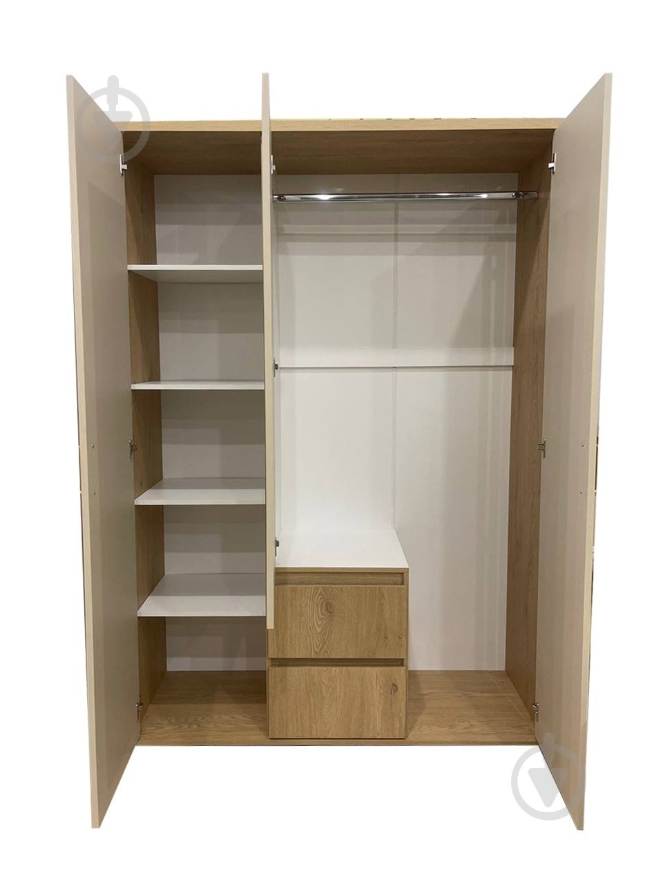 Шкаф для одежды Kartissa Макадамия 3д2ш 2065х1420х510 мм дуб кремона торро / макадамия - фото 2