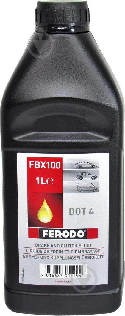Тормозная жидкость FERODO DOT-4 1 л (FEFBX100B) - фото 1