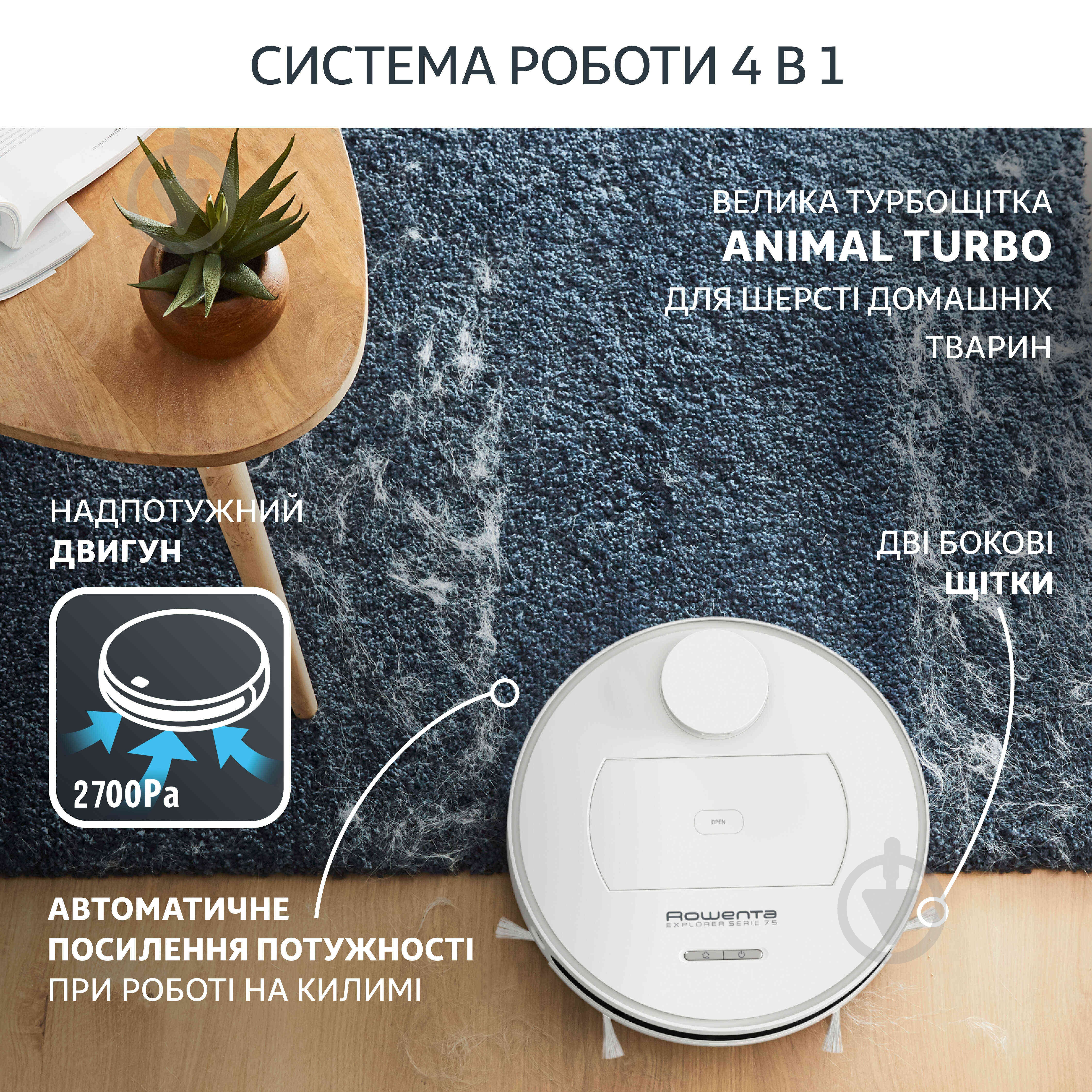 ВІТРИНА! Робот-пилосос Rowenta X-PLORER Serie 75 S+ RR8597WH white - фото 5 ВІТРИНА! Робот-пилосос Rowenta X-PLORER Serie 75 S+ RR8597WH white - фото 5