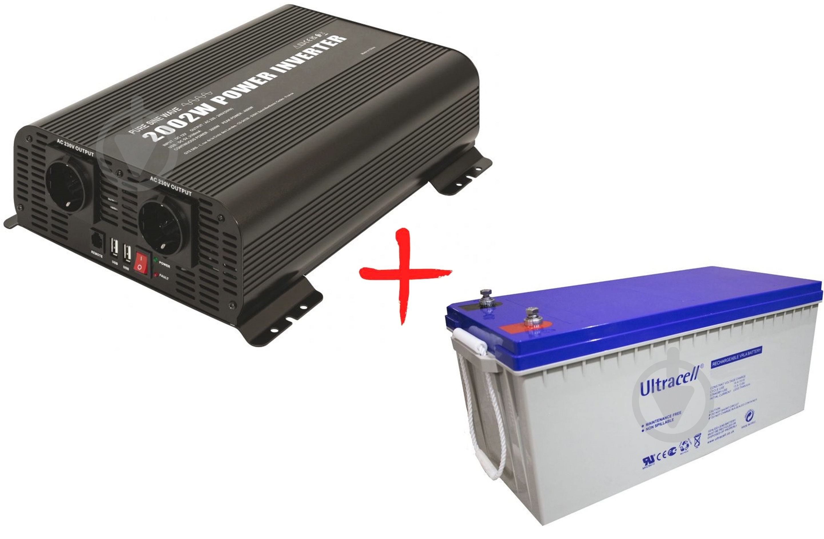 Комплект GYS инвертор PSW 2002W-12V и аккумулятор 12V 200Ah Ultracell UCG200-12 - фото 1 Комплект GYS инвертор PSW 2002W-12V и аккумулятор 12V 200Ah Ultracell UCG200-12 - фото 1