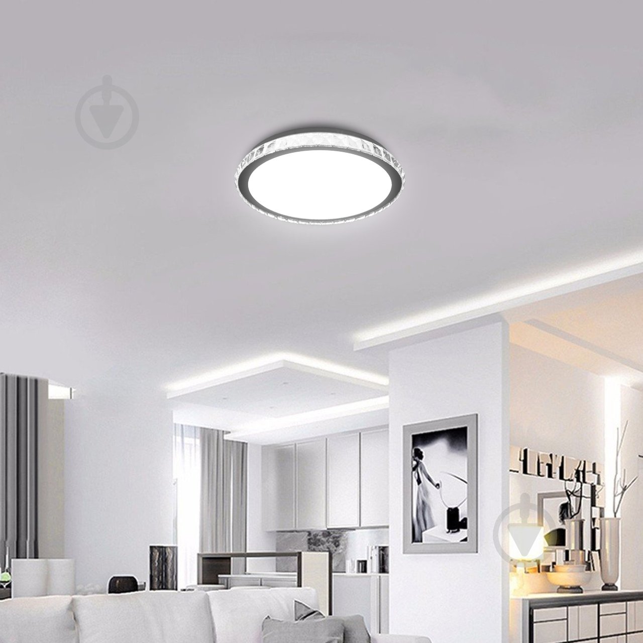Світильник світлодіодний Eurolamp Deco Crystal Ring 30 Вт білий із чорним 4000 К LED-NLR-30W-T8 - фото 4