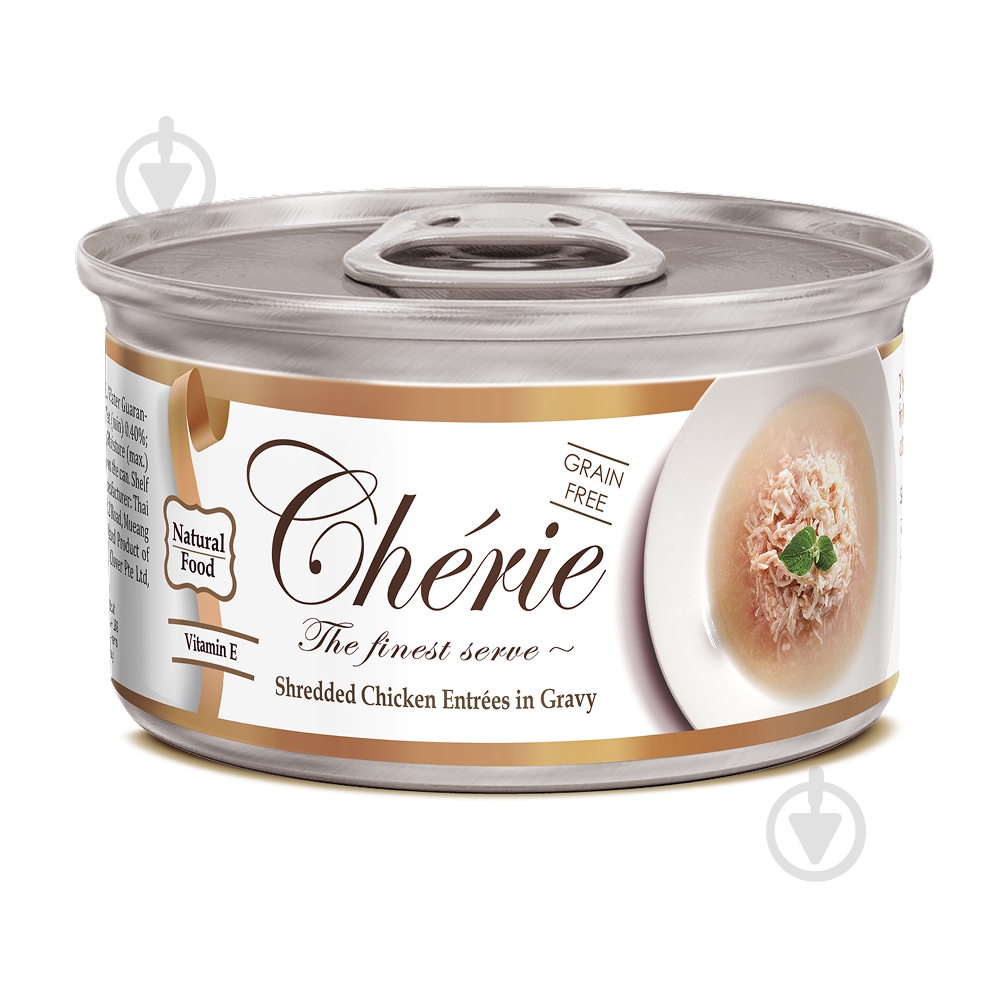 Корм влажный для котов Cherie С нежными кусочками мяса курицы в соусе 80 г - фото 1