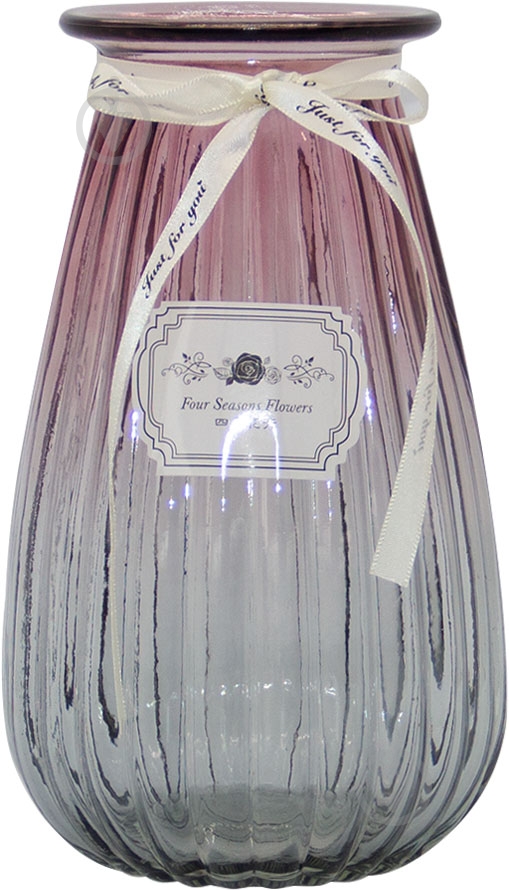 ᐉ Ваза стеклянная CRYSTAL Crystal Rose 19 см 21 см розово-серая