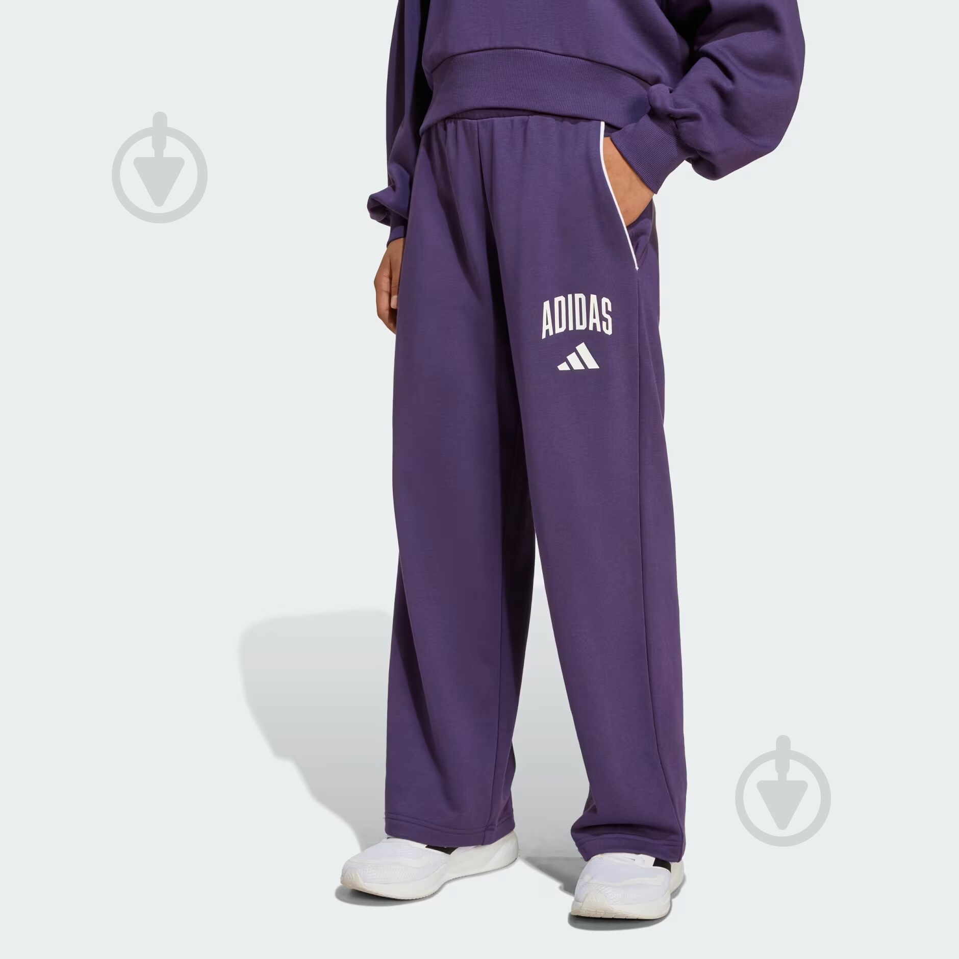 Брюки Adidas JG CLGT W PNT JV7373 р. 14-15YRS фиолетовый - фото 1