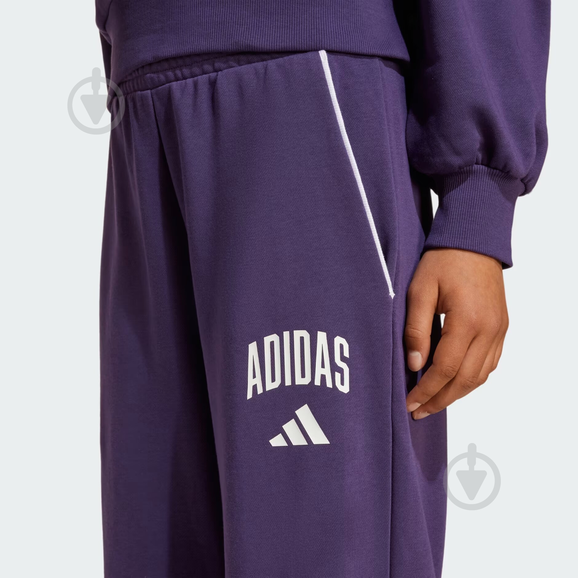 Брюки Adidas JG CLGT W PNT JV7373 р. 14-15YRS фиолетовый - фото 3