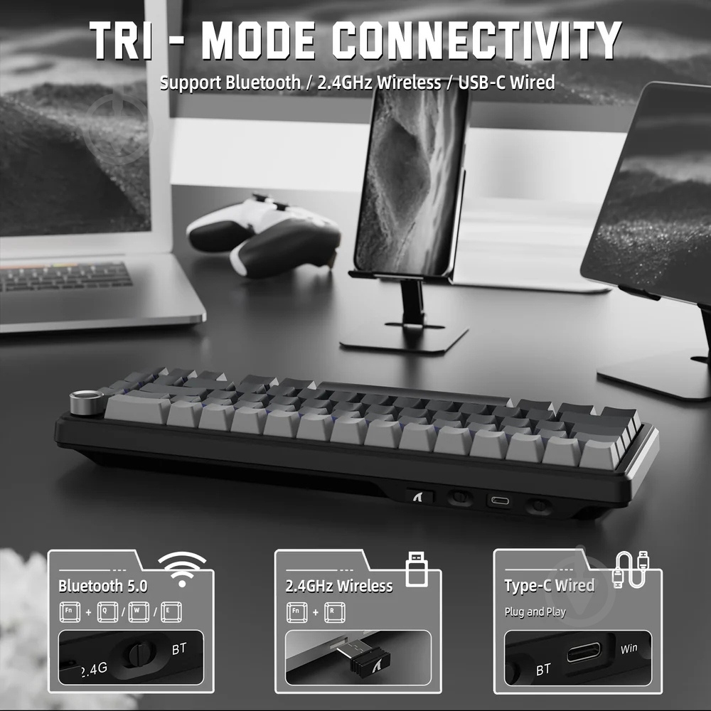 Клавиатура игровая attack shark (X66MN_AS) black - фото 3