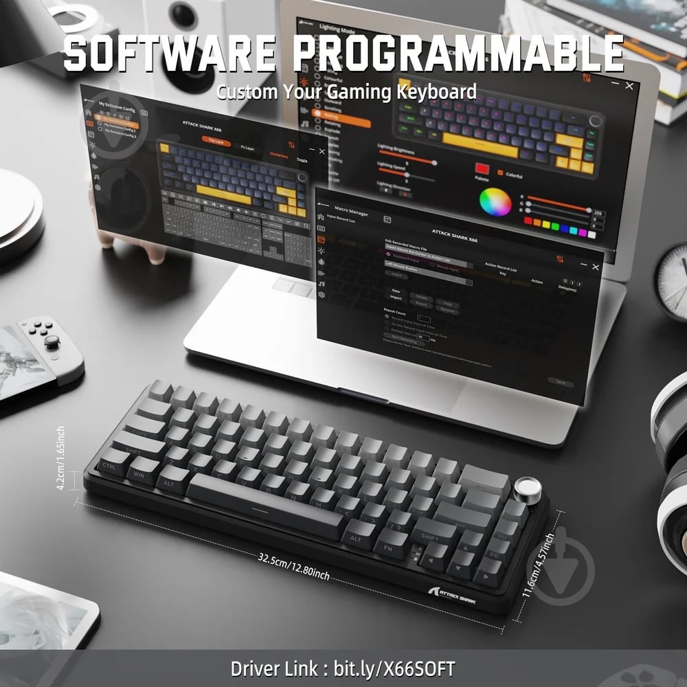 Клавиатура игровая attack shark (X66MN_AS) black - фото 9
