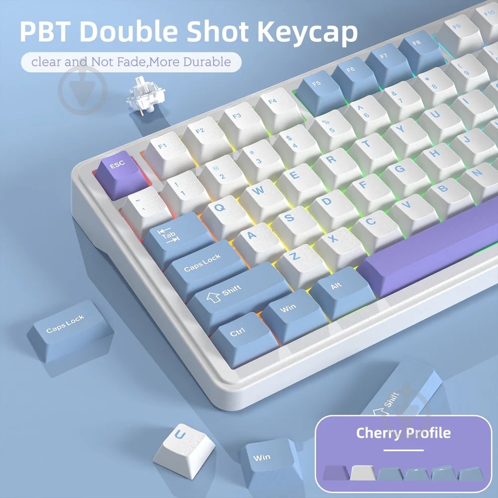 Клавиатура игровая attack shark (X85SW_AS) white - фото 8 Клавиатура игровая attack shark (X85SW_AS) white - фото 8