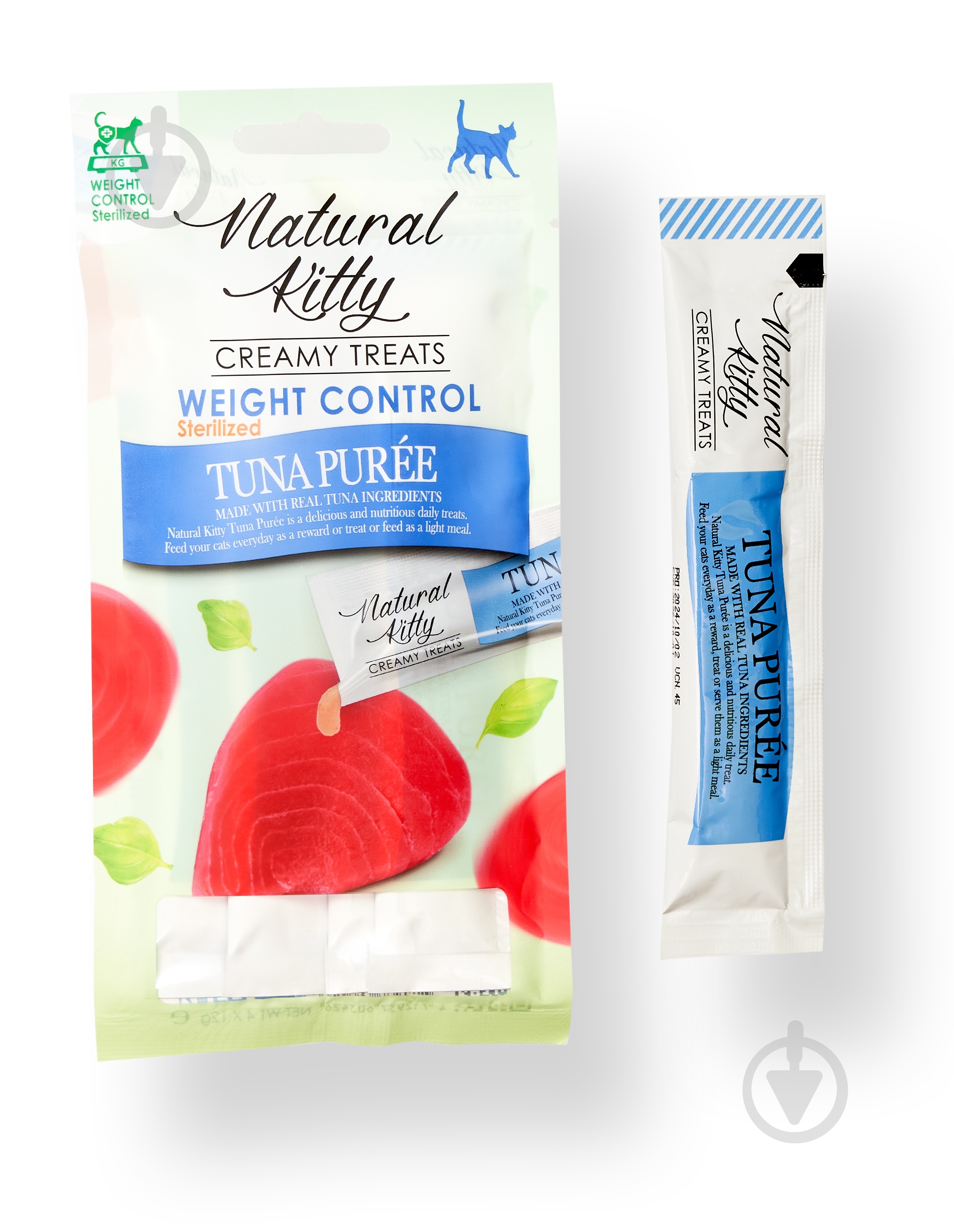 Ласощі Natural Kitty крем з тунця 4х12 г для стерілізованих котів - фото 1 Ласощі Natural Kitty крем з тунця 4х12 г для стерілізованих котів - фото 1