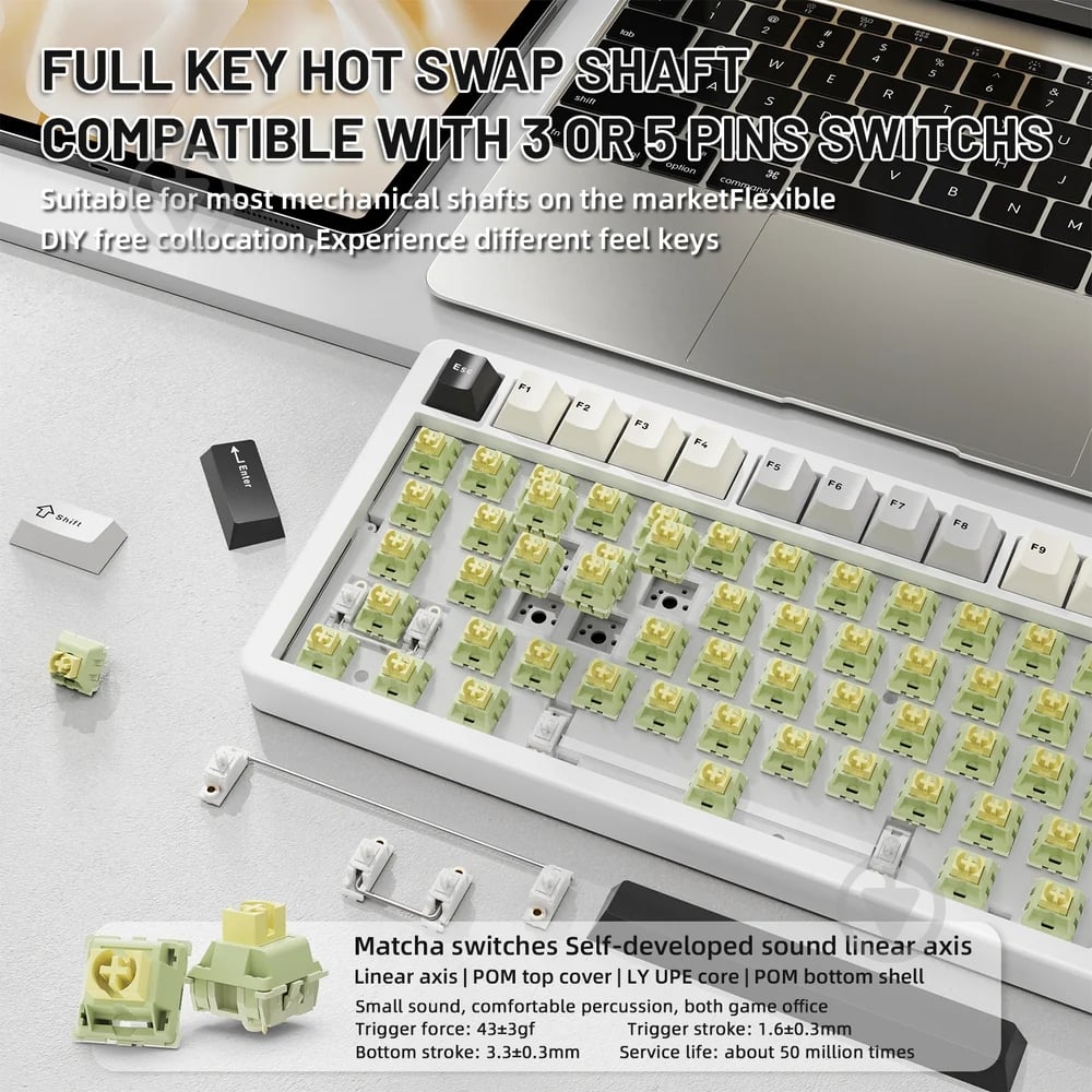 Клавиатура игровая attack shark (X86SW_AS) white - фото 8