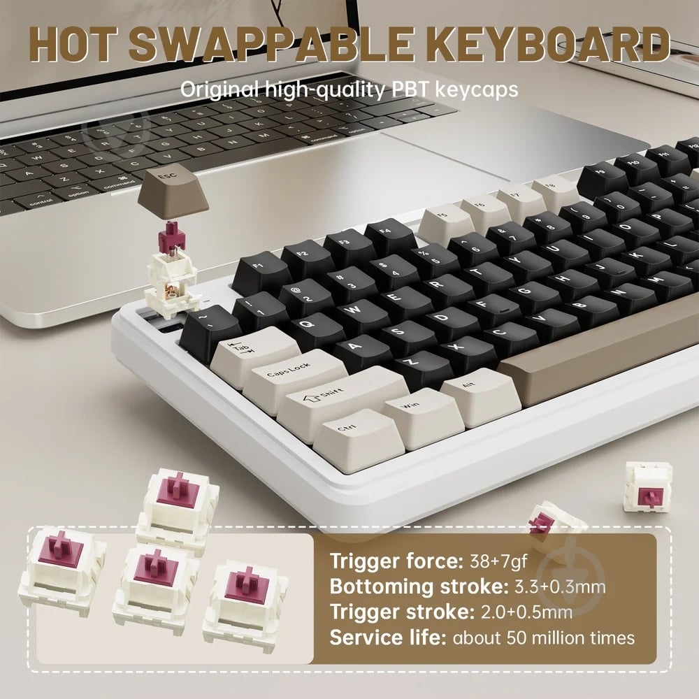 Клавиатура игровая attack shark (X98PROCW_AS) white - фото 6