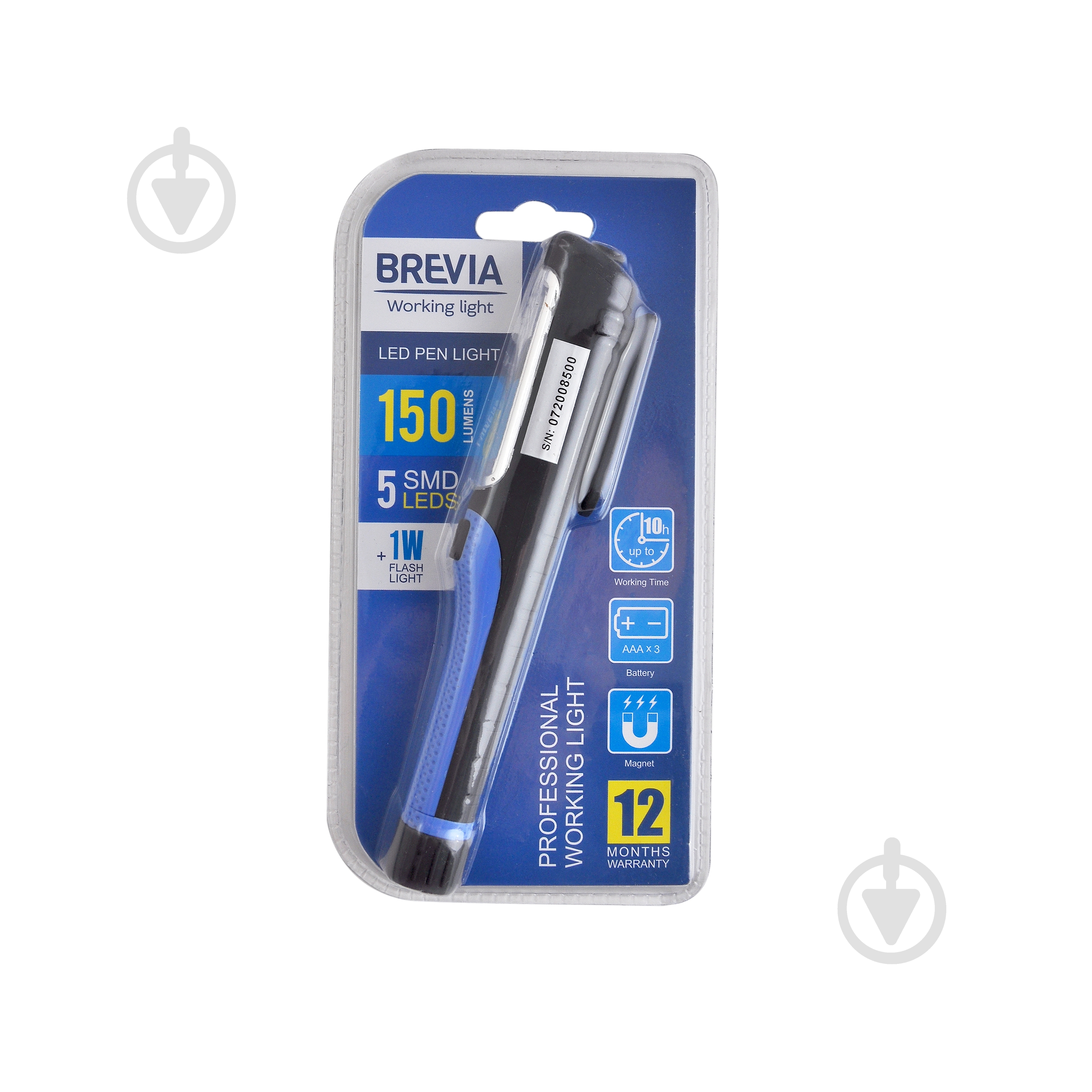Фонарь Brevia 11110 LED Pen Light 5SMD+1W LED, 150lm, 3xAAA - фото 1