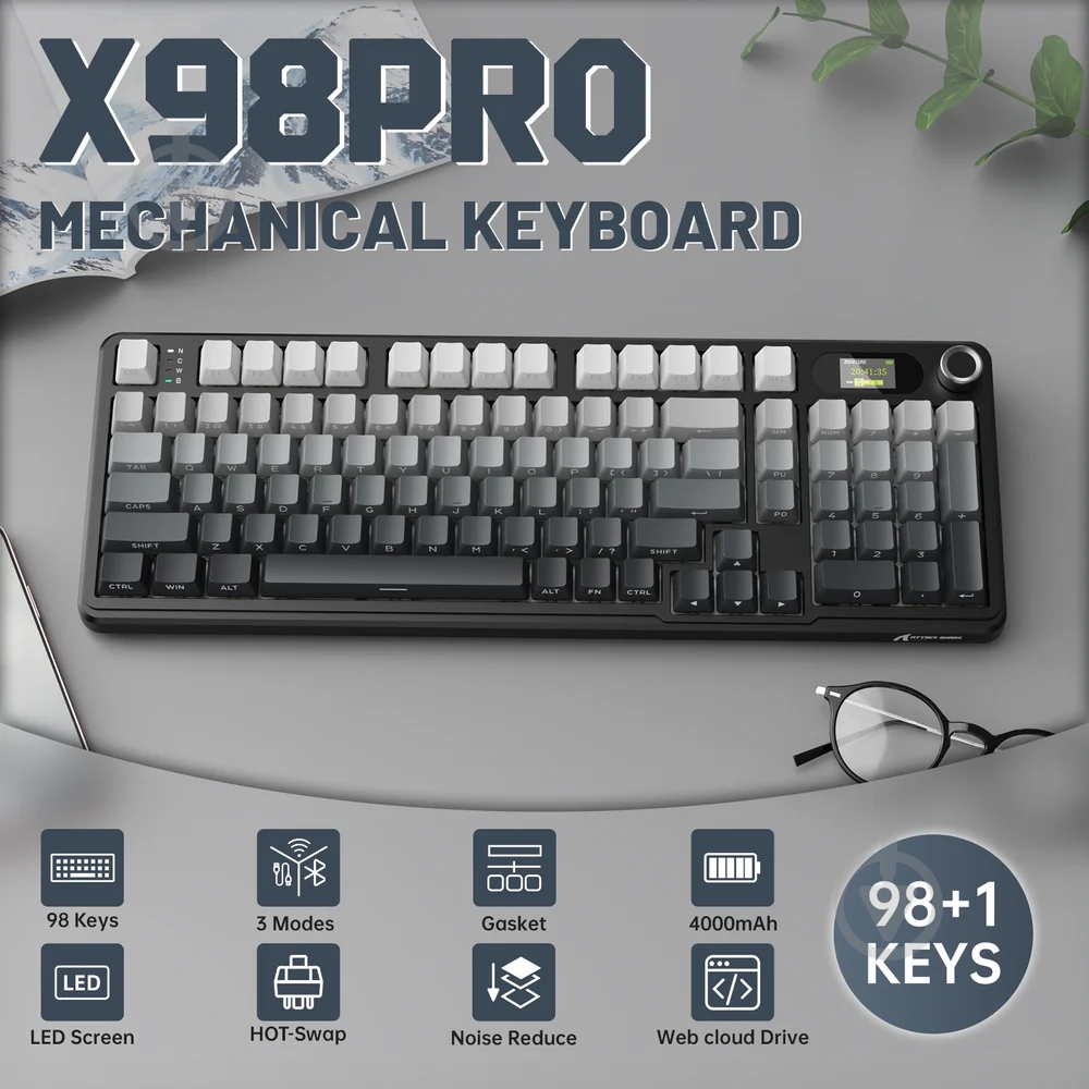 Клавиатура игровая attack shark (X98PROMN_AS) black - фото 3