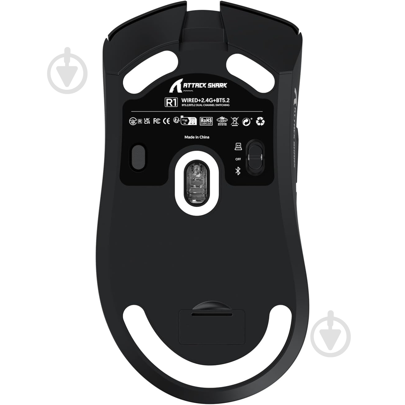 Мышь attack shark R1 Wireless/Bluetooth black (R1B_AS) - фото 3