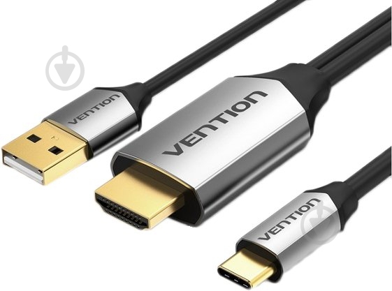 Кабель Vention HDMI - USB+USB-C 1,5 м черный (CGTBG) - фото 1