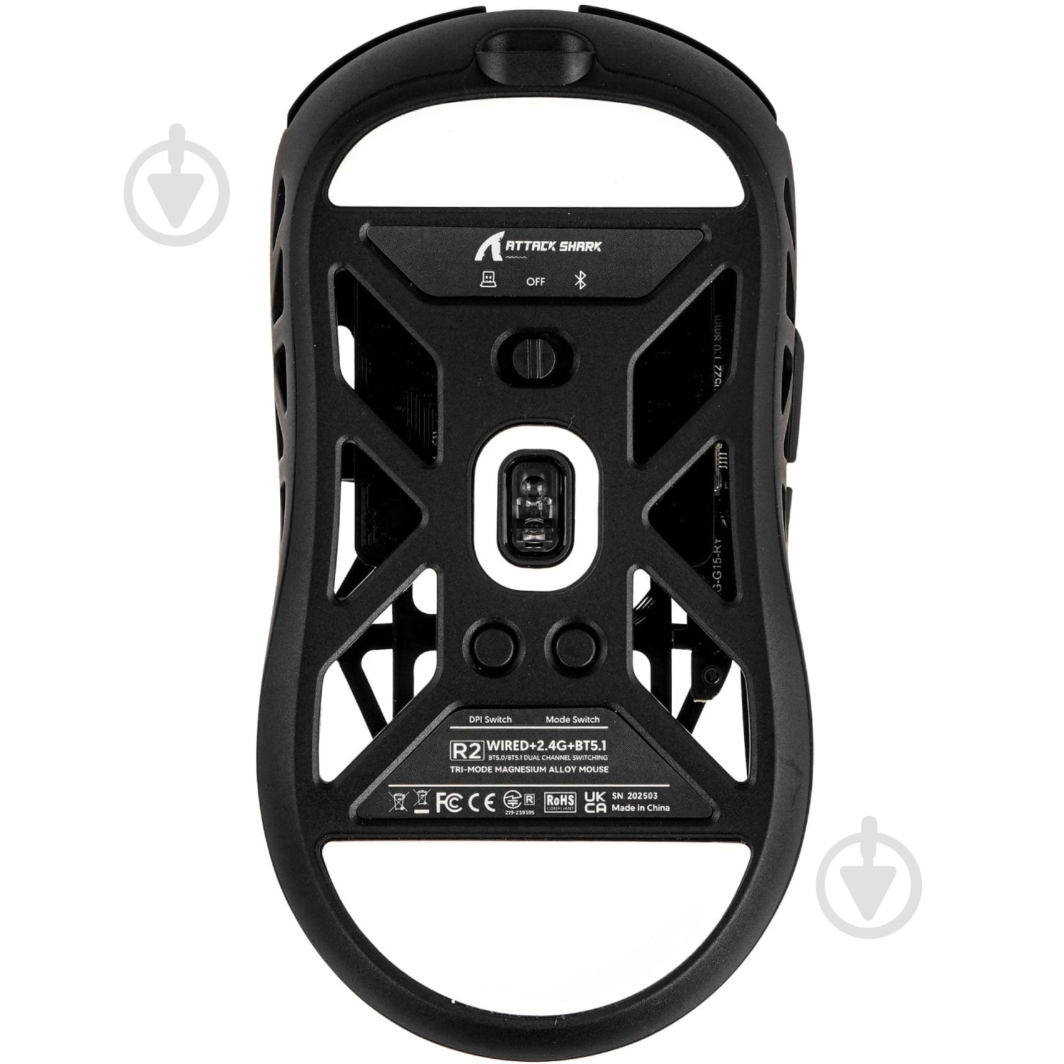 Мышь attack shark R2 Wireless/Bluetooth black (R2B_AS) - фото 6