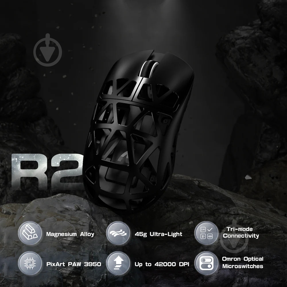 Мышь attack shark R2 Wireless/Bluetooth black (R2B_AS) - фото 8