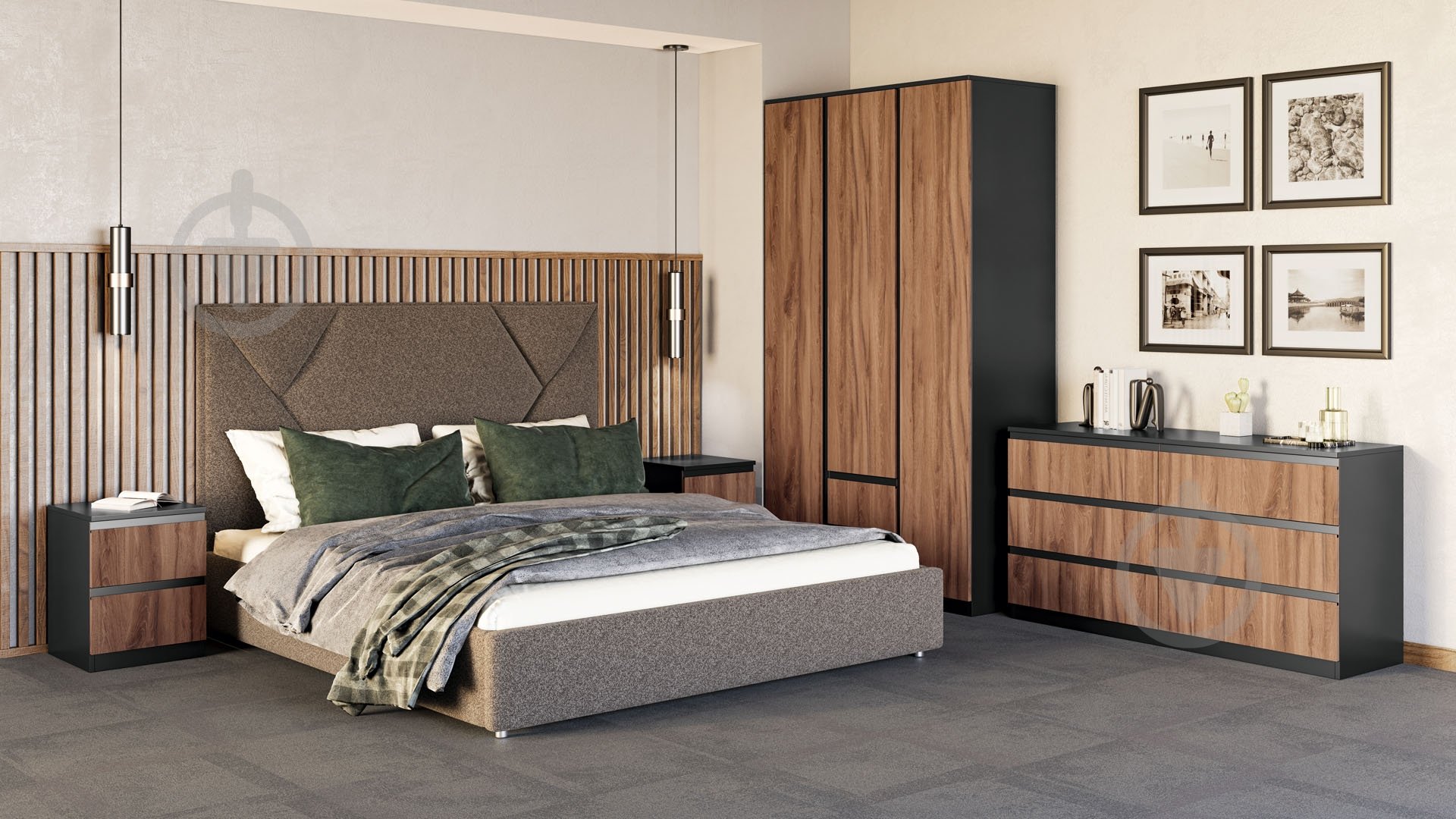 Комод Світ Меблів Фрида 3Ш+3Ш 1400x745x420 мм черный - фото 3