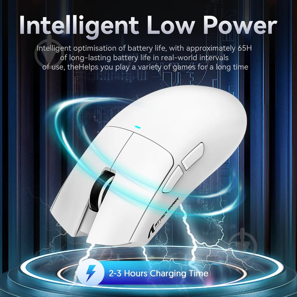Мышь attack shark X11 Wireless/Bluetooth white (X11W_AS) - фото 5
