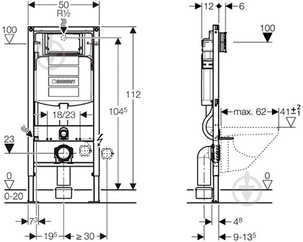 Инсталляция для унитаза Geberit Duofix 111.320.00.5 - фото 2 Инсталляция для унитаза Geberit Duofix 111.320.00.5 - фото 2