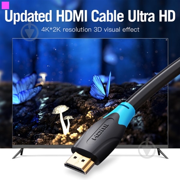 Кабель Vention HDMI-HDMI v1.4 5 м чорний (AACBJ) - фото 5 Кабель Vention HDMI-HDMI v1.4 5 м чорний (AACBJ) - фото 5
