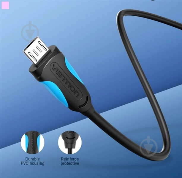 Кабель Vention USB-A 2.0 - microUSB B 1 м черный (VAS-A04-B100-N) - фото 4 Кабель Vention USB-A 2.0 - microUSB B 1 м черный (VAS-A04-B100-N) - фото 4