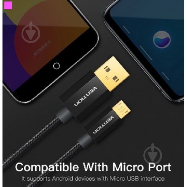 Кабель Vention USB-A 2.0 - microUSB B 1 м черный (CADBG) - фото 5