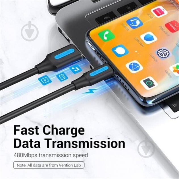 Кабель Vention USB Type-C - USB 2 м черный (COKBH) - фото 3 Кабель Vention USB Type-C - USB 2 м черный (COKBH) - фото 3