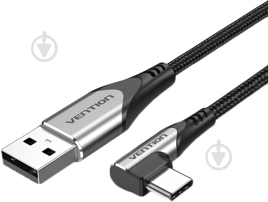 Кабель Vention USB Type-C - USB, прямой угол 1 м черный (COEHF) - фото 1