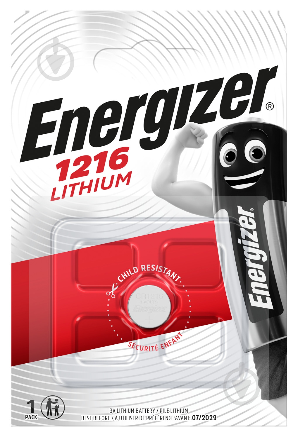 Батарейка Energizer Lithium CR 1216 1 шт. (E300843603) - фото 1