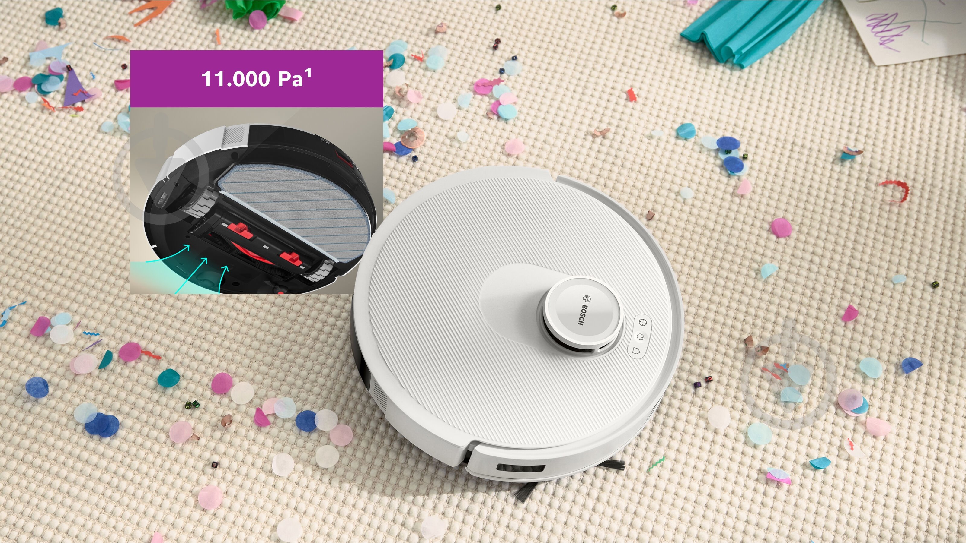 Робот-пилосос мийний Bosch Spotless BCRC1W white - фото 5 Робот-пилосос мийний Bosch Spotless BCRC1W white - фото 5