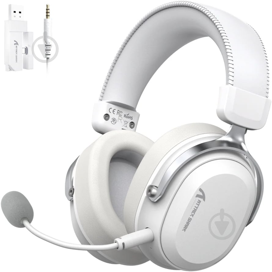 Гарнитура игровая attack shark L30PRO Wireless white (L30PROW_AS) - фото 2