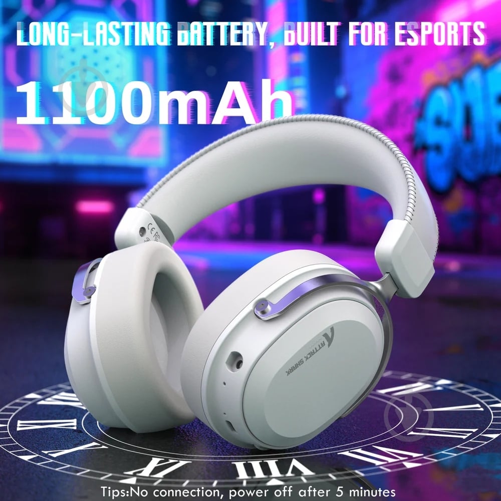 Гарнитура игровая attack shark L30PRO Wireless white (L30PROW_AS) - фото 8